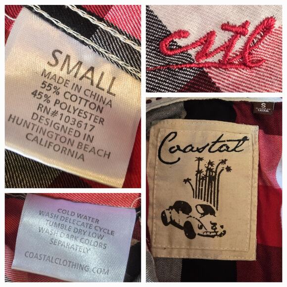 Coastal Plaid Pearl Snsp Shirt Size Small - Picture 4 of 4